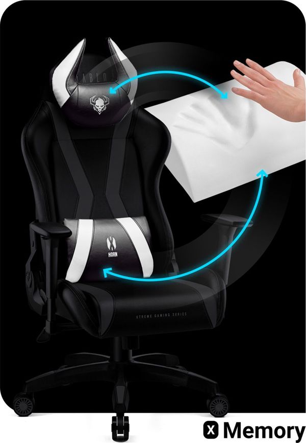Diablo Chairs X-Horn 2.0 Gaming Chair King Size, XXL, Μαύρο-Λευκό