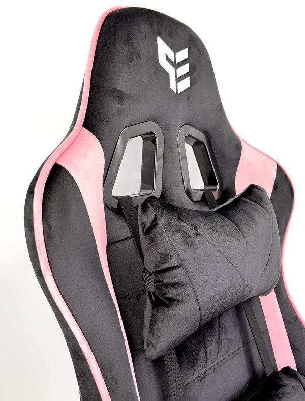 Fotel obrotowy gamingowy HERO ENZO PINK + WHITE ALCANTARA ICE