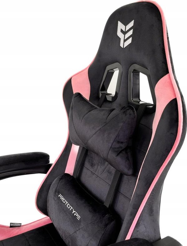 Fotel obrotowy gamingowy HERO ENZO PINK + WHITE ALCANTARA ICE