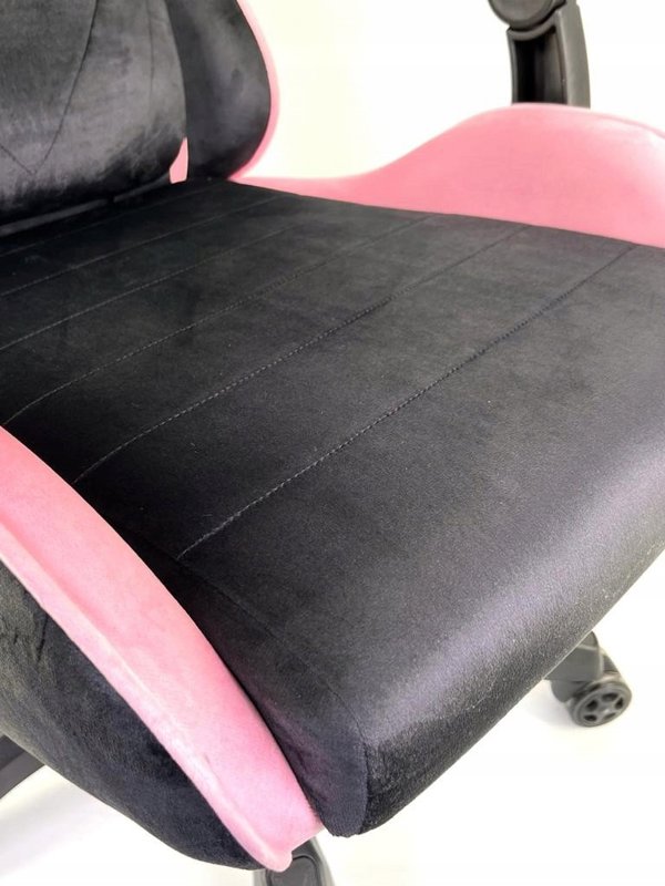 Fotel obrotowy gamingowy HERO ENZO PINK + WHITE ALCANTARA ICE