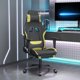 Fotel vidaXL Περιστρεφόμενη καρέκλα gaming με υποπόδιο, μαύρο-ανοιχτό πράσινο