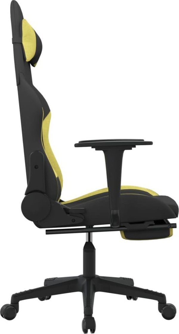 Fotel vidaXL Περιστρεφόμενη καρέκλα gaming με υποπόδιο, μαύρο-ανοιχτό πράσινο