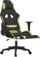 Fotel vidaXL Περιστρεφόμενη καρέκλα gaming με υποπόδιο, μαύρο-ανοιχτό πράσινο