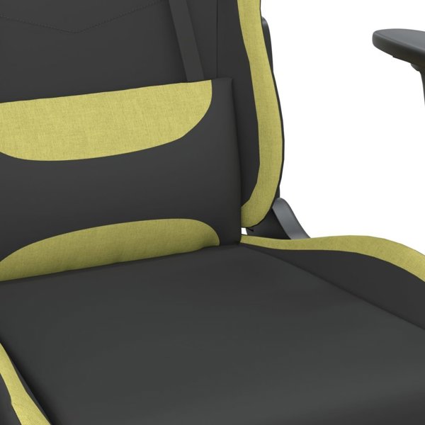 Fotel vidaXL Περιστρεφόμενη καρέκλα gaming με υποπόδιο, μαύρο-ανοιχτό πράσινο