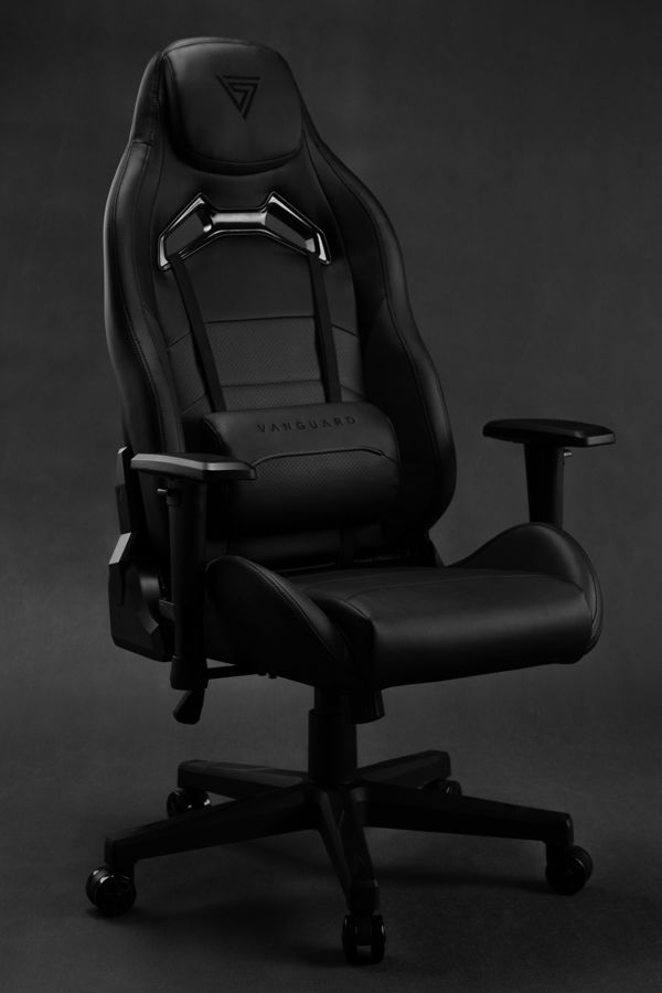 SENSE7 Vanguard Gaming Πολυθρόνα - Δερμάτινη Καρέκλα Γραφείου, Μαύρη