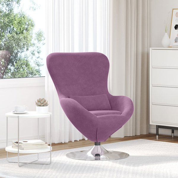 Πολυθρόνα Relax vidaXL από Ύφασμα, Μοβ, Μεταλλικός Σκελετός