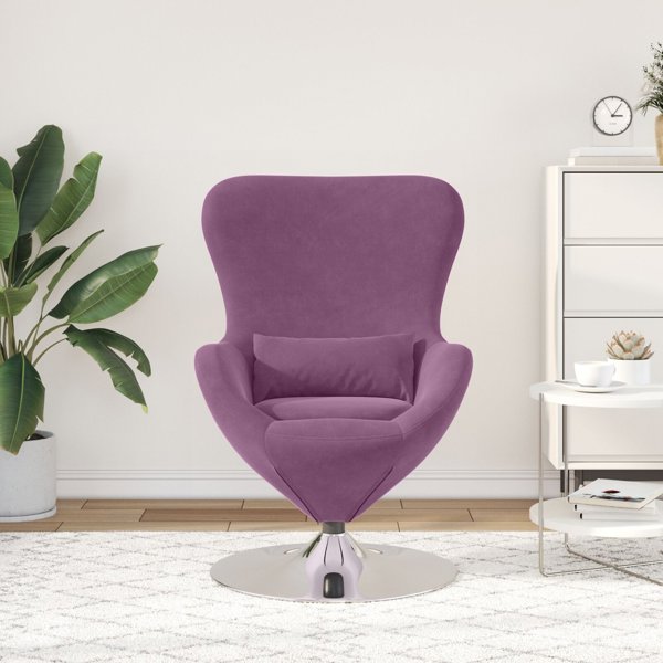 Πολυθρόνα Relax vidaXL από Ύφασμα, Μοβ, Μεταλλικός Σκελετός