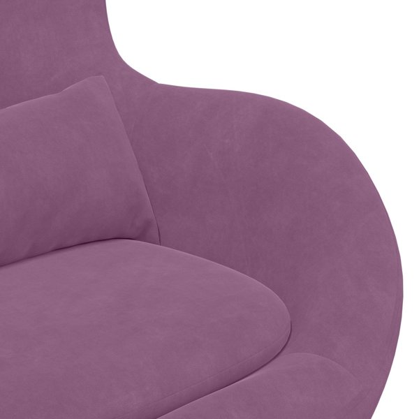 Πολυθρόνα Relax vidaXL από Ύφασμα, Μοβ, Μεταλλικός Σκελετός