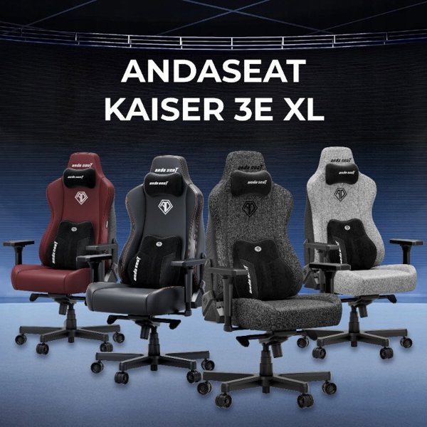 Gaming Καρέκλα Υφασμάτινη Anda Seat Kaiser 3E XL Γκρι Μπλε