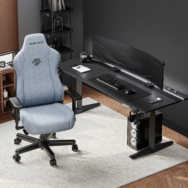 Gaming Καρέκλα Υφασμάτινη Anda Seat Kaiser 3E XL Γκρι Μπλε