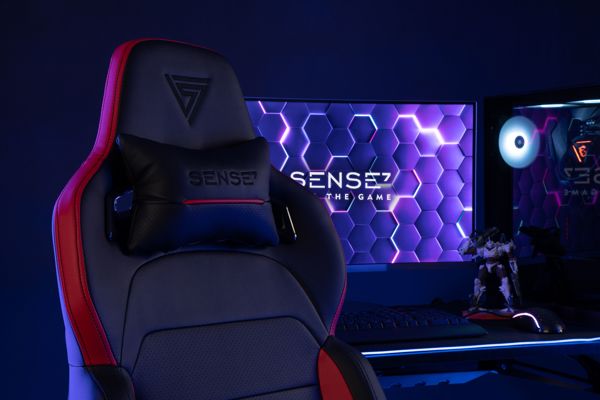 SENSE7 Sentinel Καρέκλα Gaming Υφασμάτινη Μαύρο-Κόκκινο