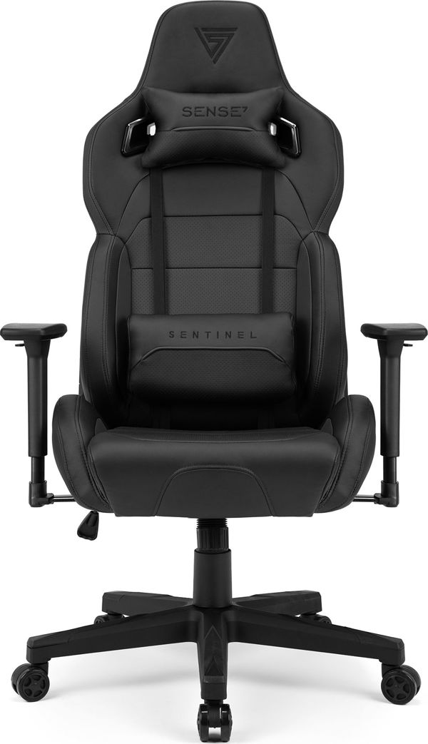 SENSE7 Sentinel Πολυθρόνα Gaming, Δερμάτινη, Μαύρη