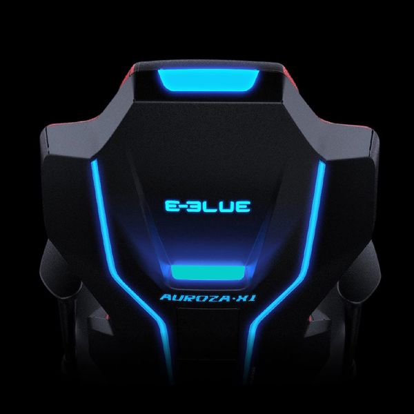 E-Blue Gaming Chair Auroza X1 LED Μαύρη-Κόκκινη + Gaming Σετ Polygon (Πληκτρολόγιο, Ποντίκι, Mousepad)