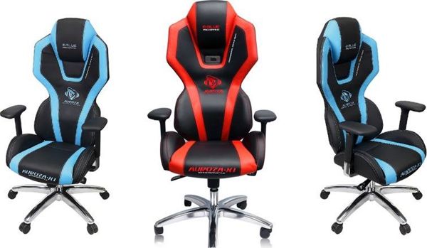 E-Blue Gaming Chair Auroza X1 LED Μαύρη-Κόκκινη + Gaming Σετ Polygon (Πληκτρολόγιο, Ποντίκι, Mousepad)
