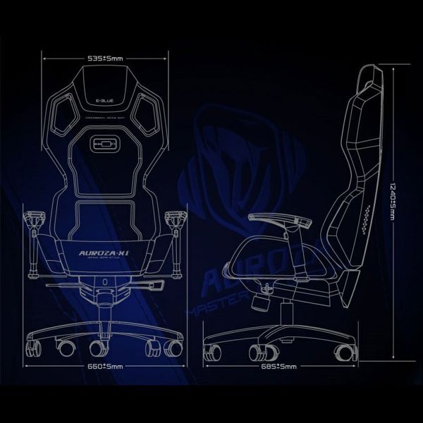 E-Blue Gaming Chair Auroza X1 LED Μαύρη-Κόκκινη + Gaming Σετ Polygon (Πληκτρολόγιο, Ποντίκι, Mousepad)