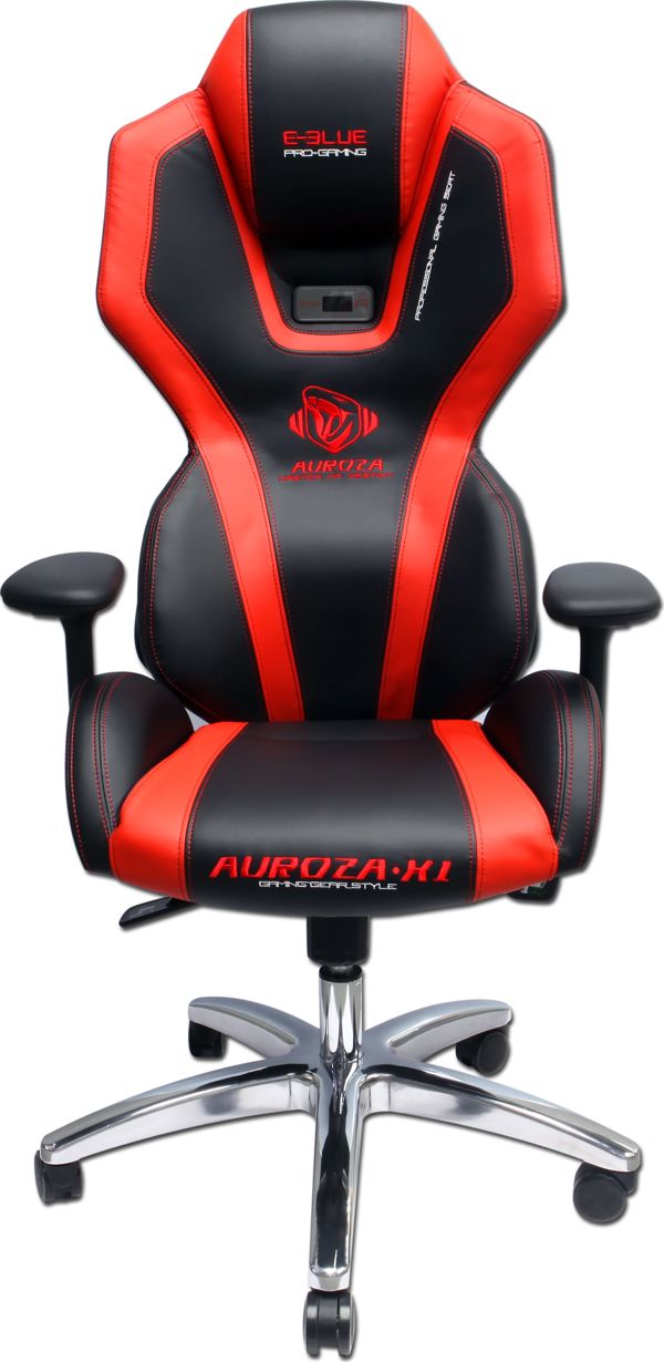 E-Blue Gaming Chair Auroza X1 LED Μαύρη-Κόκκινη + Gaming Σετ Polygon (Πληκτρολόγιο, Ποντίκι, Mousepad)