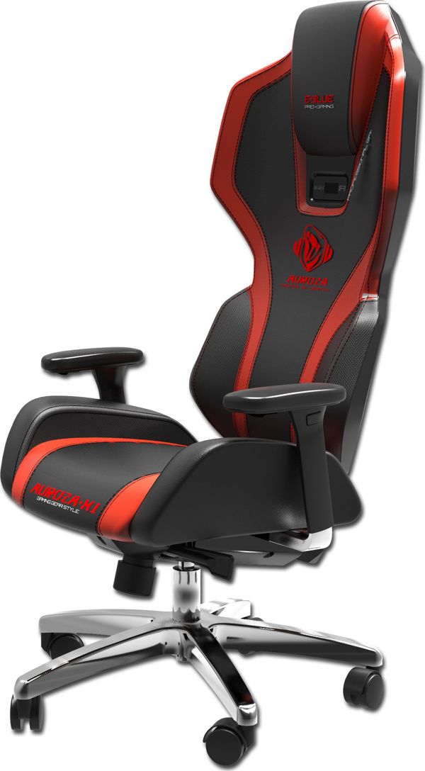 E-Blue Gaming Chair Auroza X1 LED Μαύρη-Κόκκινη + Gaming Σετ Polygon (Πληκτρολόγιο, Ποντίκι, Mousepad)