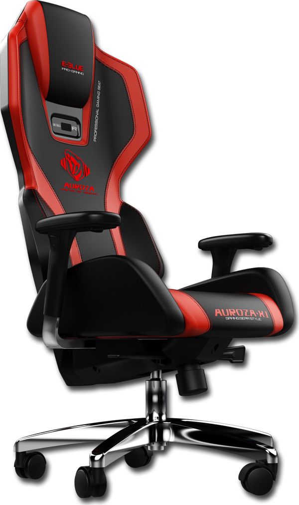 E-Blue Gaming Chair Auroza X1 LED Μαύρη-Κόκκινη + Gaming Σετ Polygon (Πληκτρολόγιο, Ποντίκι, Mousepad)