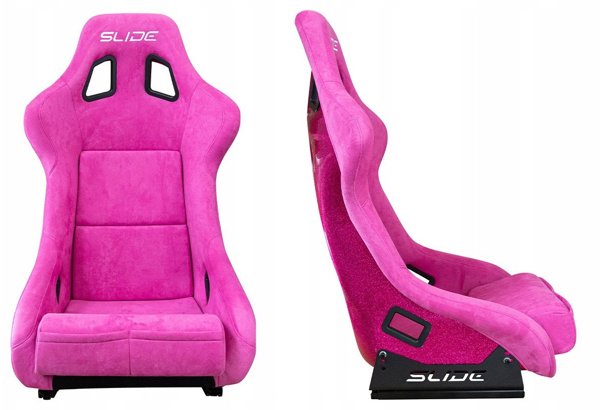 Fotel sportowy SLIDE KS2 Premium Pink Welur Bright Pink Glitter