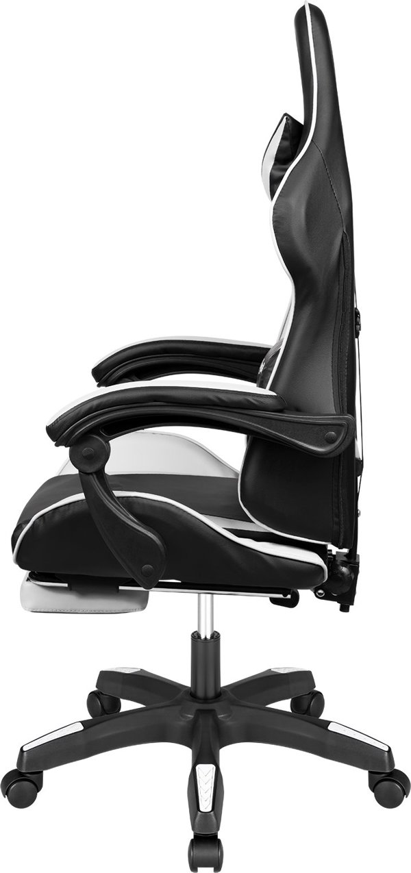 Kruger&Matz Warrior GX-150 Gaming Πολυθρόνα με Επένδυση από Οικολογικό Δέρμα, Μαύρο-Λευκό (KM0790-BW)