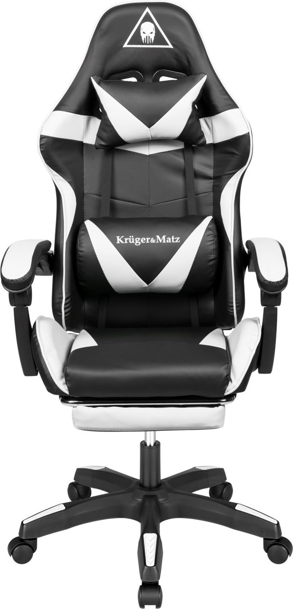 Kruger&Matz Warrior GX-150 Gaming Πολυθρόνα με Επένδυση από Οικολογικό Δέρμα, Μαύρο-Λευκό (KM0790-BW)