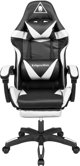 Kruger&Matz Warrior GX-150 Gaming Πολυθρόνα με Επένδυση από Οικολογικό Δέρμα, Μαύρο-Λευκό (KM0790-BW)