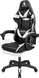 Kruger&Matz Warrior GX-150 Gaming Πολυθρόνα με Επένδυση από Οικολογικό Δέρμα, Μαύρο-Λευκό (KM0790-BW)