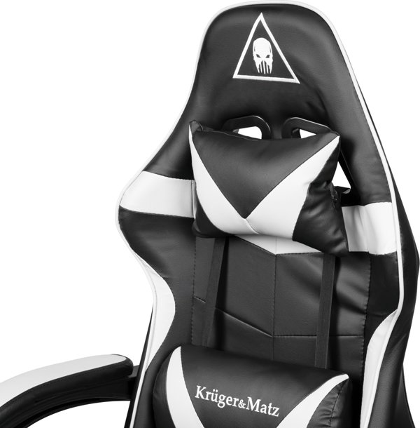 Kruger&Matz Warrior GX-150 Gaming Πολυθρόνα με Επένδυση από Οικολογικό Δέρμα, Μαύρο-Λευκό (KM0790-BW)