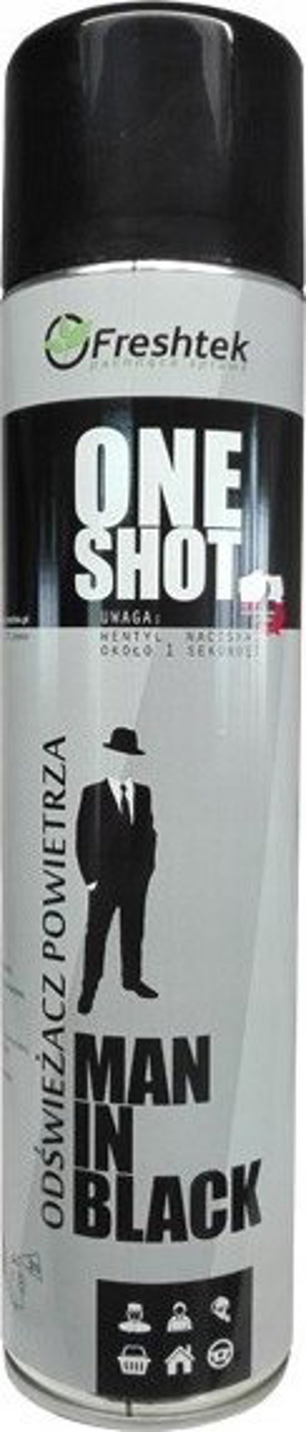 Freshtek One Shot Αποσμητικό Χώρου Man In Black, Εντονης Δράσης, 600ml