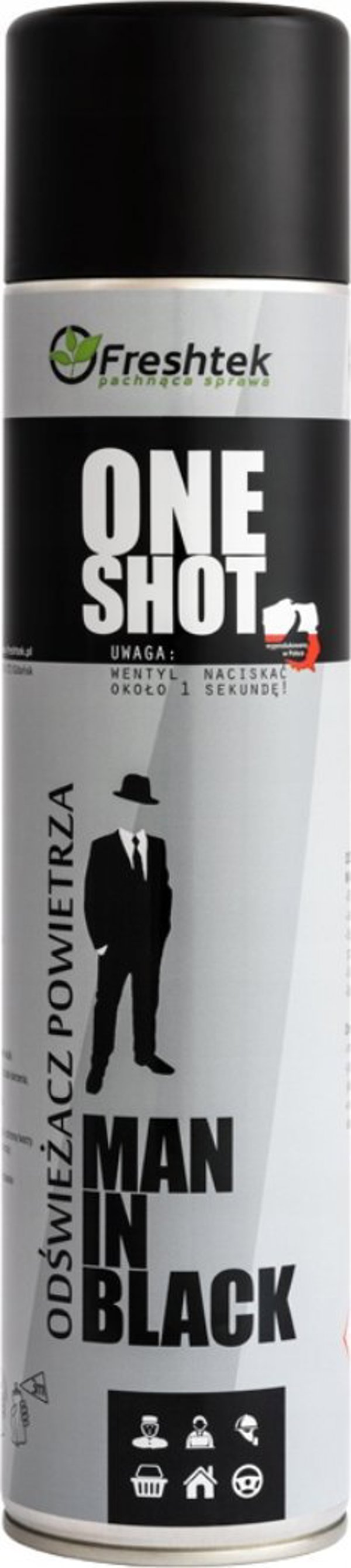 Freshtek One Shot Αποσμητικό Χώρου Man In Black, Εντονης Δράσης, 600ml