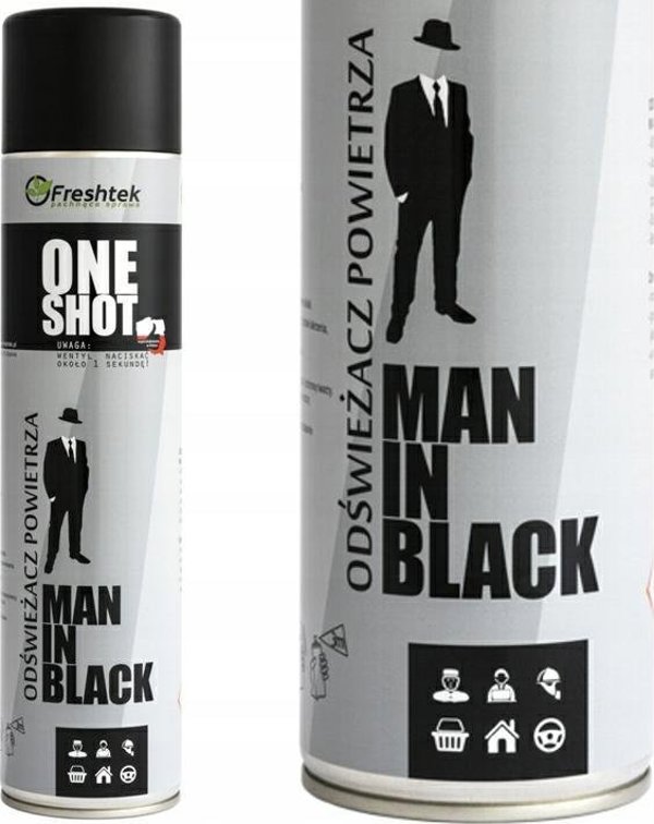 Freshtek One Shot Αποσμητικό Χώρου Man In Black, Εντονης Δράσης, 600ml
