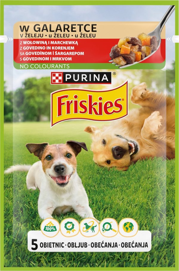 Friskies Σκύλος Ενήλικας Βοδινό και καρότο σε ζελέ φακελάκι 85g