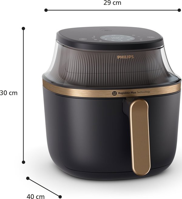 Philips Airfryer 4.2L Φριτέζα Χωρίς Λάδι με Παράθυρο, Ψηφιακή, Μαύρη