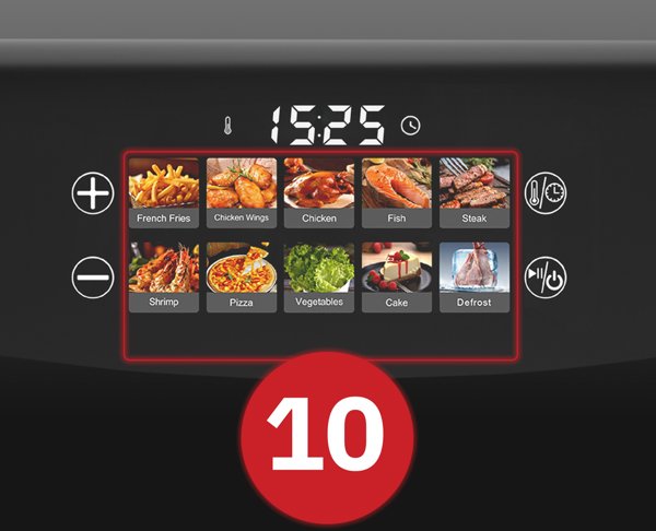 Φριτέζα Αέρος Air Fryer 8,8L Αντικολλητική Webber 10 P 2200W