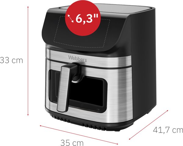 Φριτέζα Αέρος Air Fryer 8,8L Αντικολλητική Webber 10 P 2200W