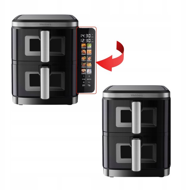Φριτέζα διπλή κατακόρυφη χωρίς λάδι Air Fryer 2800W 11L XXL Webber