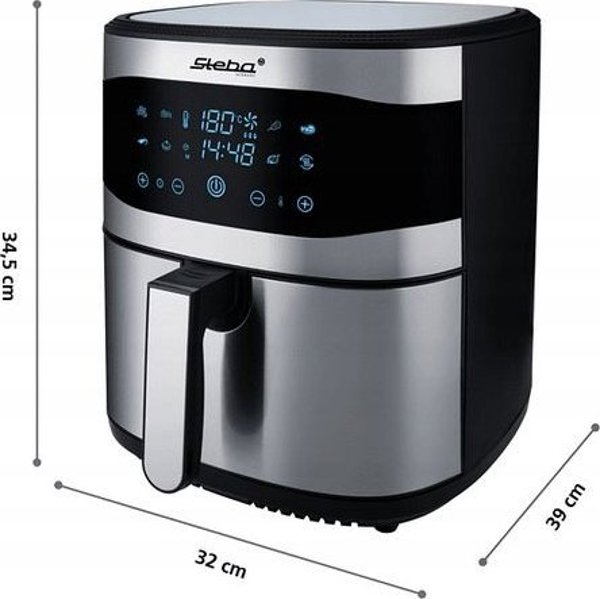 Steba HF 8000 Family Φριτέζα Αέρος Χωρίς Λιπαρά, Ανοξείδωτο Ατσάλι/Μαύρο
