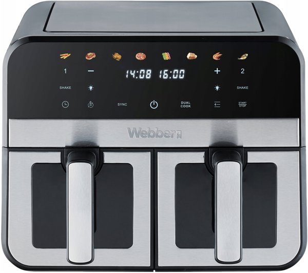Διπλή Φριτέζα Αέρος Air Fryer Διπλού Θαλάμου Κεραμική Webber