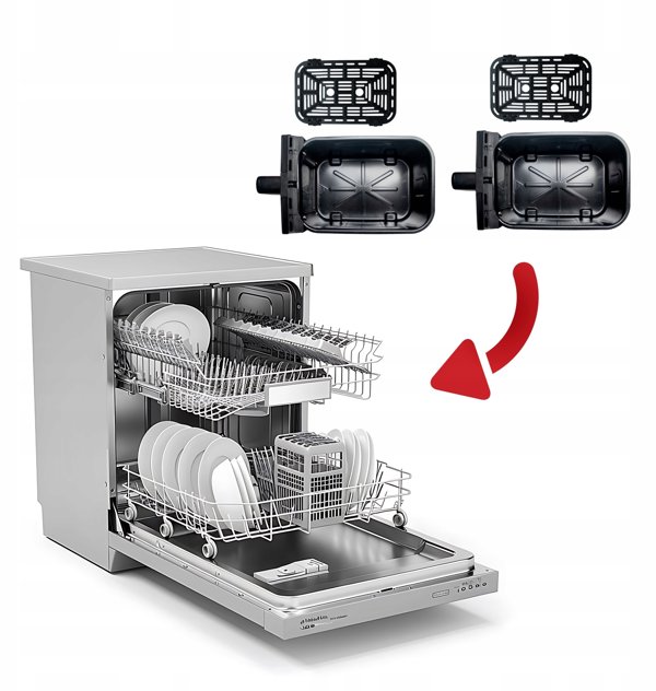 Διπλή Φριτέζα Αέρος Air Fryer Διπλού Θαλάμου Κεραμική Webber