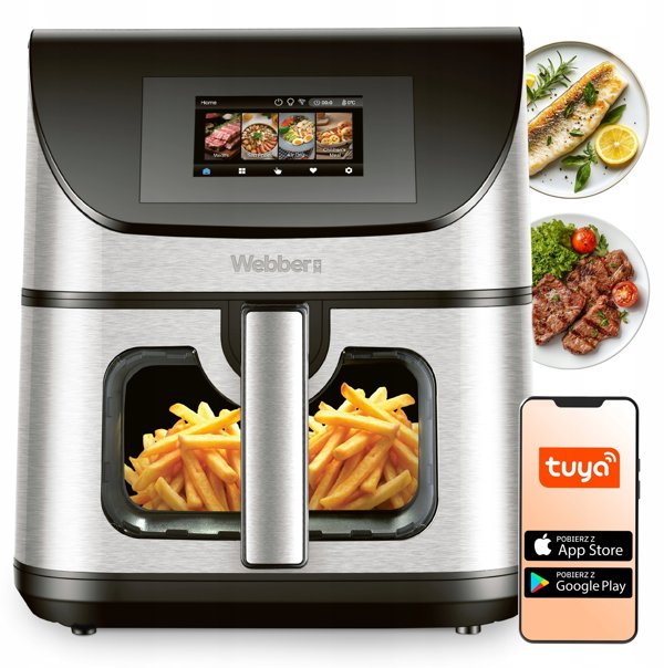 Φριτέζα χωρίς λάδι Air Fryer 8L WiFi 2200W με μη κολλητική επιφάνεια