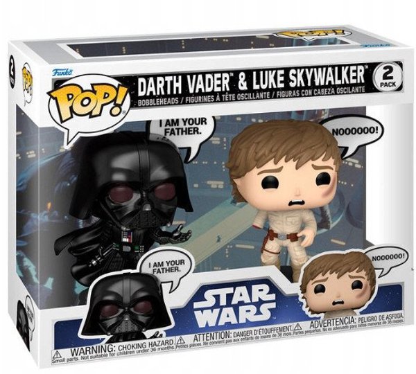 FUNKO POP! Βινύλιο Φιγούρα: Star Wars - Darth Vader & Luke Skywalker (Λέξεις), 2-πακέτο
