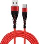 Fusion Fishbone USB-A uz USB-C kabelis 30W / 3A / 1 5m sarkans