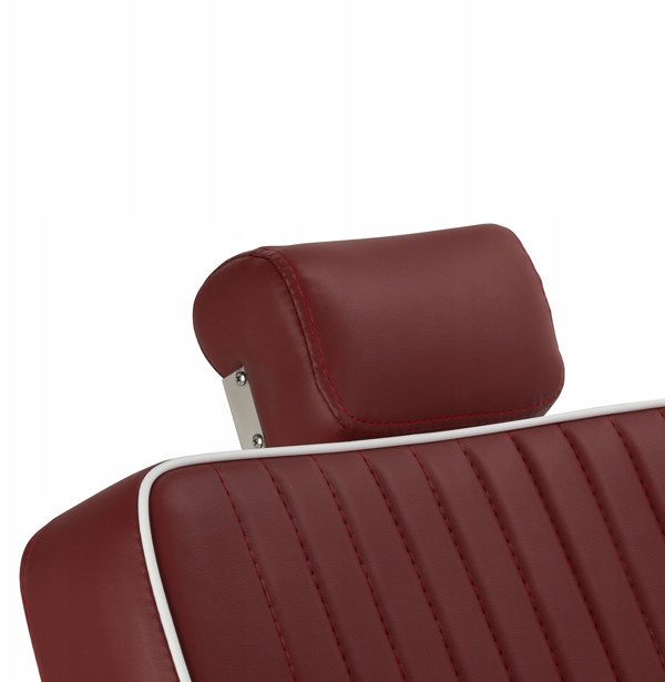 Gabbiano fotel barberski Visionerio czerwony chrom rama