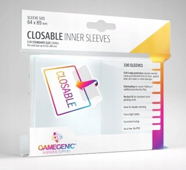 Gamegenic Closable Inner Sleeves - Θήκες Προστασίας Καρτών (100 Τεμάχια)