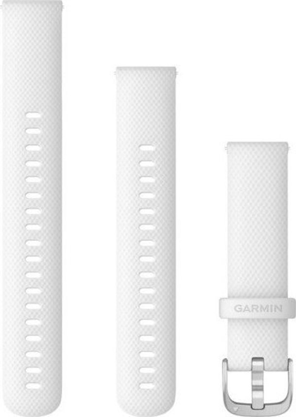 Garmin Λουρί Σιλικόνης Quick Release 18 Λευκό με Ασημένια Αγκράφα