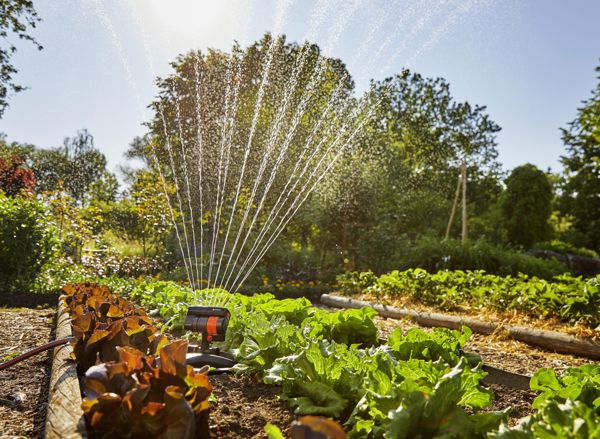 Gardena 8057 Ταλαντευόμενος Εκτοξευτήρας Νερού Ποτίσματος, Περιοχή Ψεκασμού 3μ-18μ, Μαύρο/Πορτοκαλί, Ανθεκτικό στον Παγετό