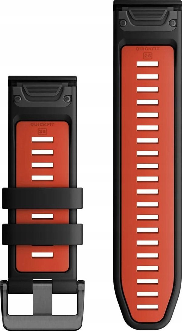 Garmin Garmin Ανταλλακτικό λουράκι QuickFit 26mm Σιλικόνη Γραφίτης/Πορτοκαλί