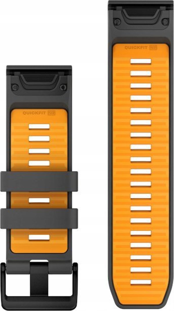 Garmin Garmin Ανταλλακτικό λουράκι QuickFit 26mm Σιλικόνη Γραφίτης/Πορτοκαλί