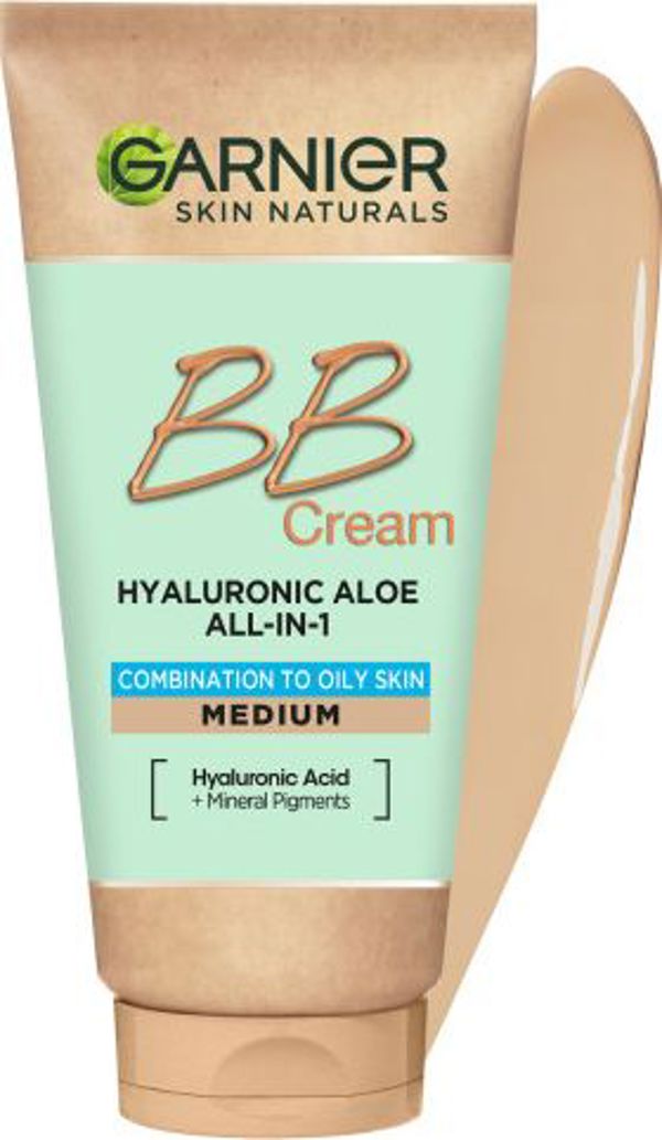 Garnier Υαλουρονικό Αλόη All-In-1 BB Cream ενυδατική κρέμα BB για μικτή και λιπαρή επιδερμίδα Σκούρο 50 ml
