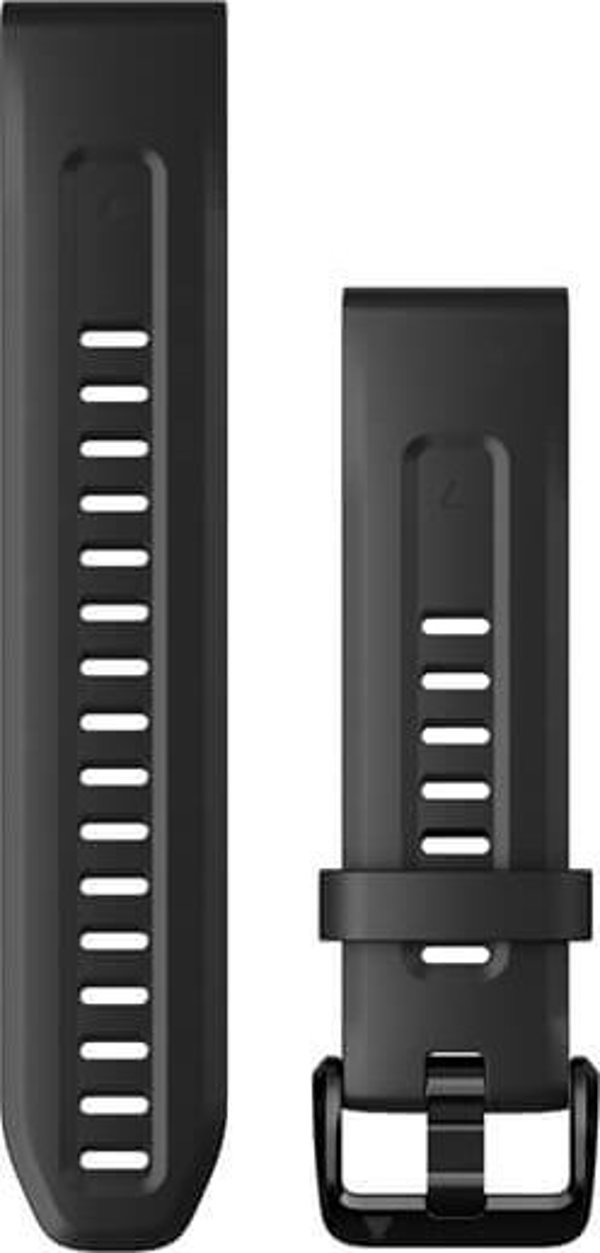 Garmin Λουράκι σιλικόνης για τον καρπό QuickFit 20 (μαύρο / μαύρη αγκράφα) (010-13102-00)